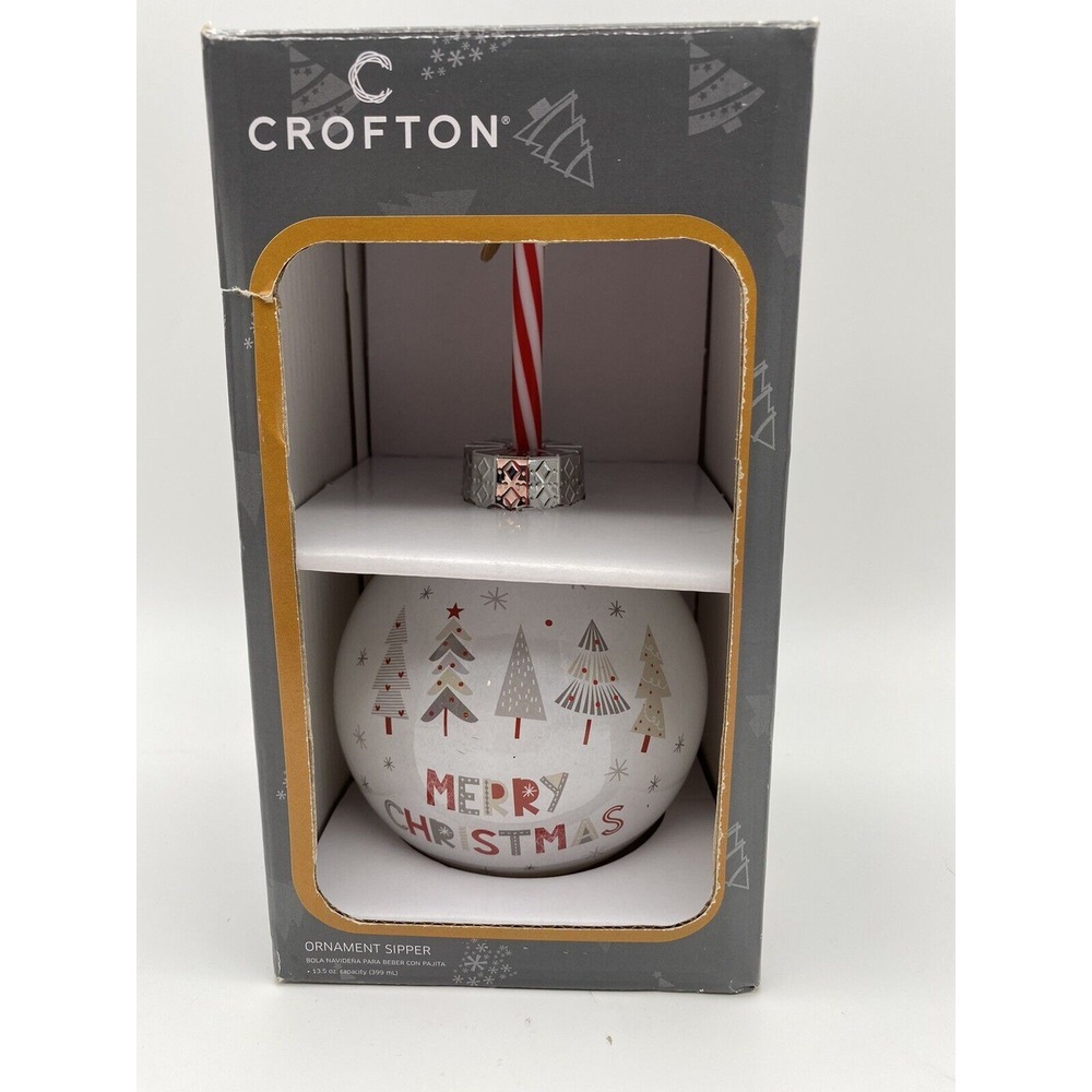Crofton Merry And Bright‎ Christmas Ornament Sipper Cup 13.5 oz NIB Z105